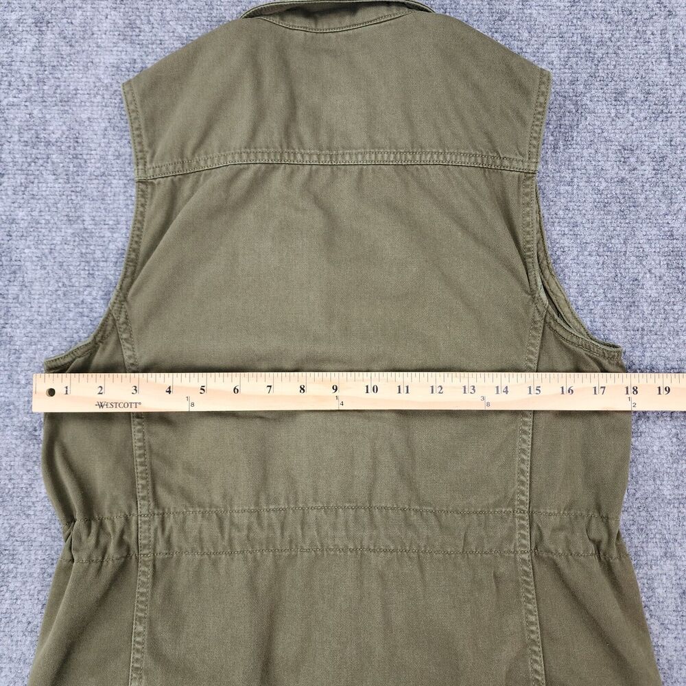 Lucky Brand Vest Womens XS Green Full Zip Button Military Style Cargo Pockets - Picture 4 of 16